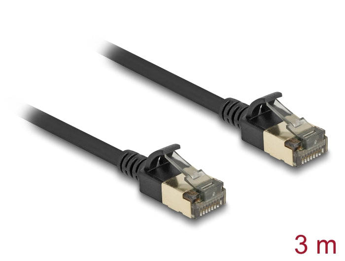 Delock RJ45 Netzwerkkabel Cat.8.1 F/FTP Slim Pro 3 m schwarz Delock RJ45 Netzwerkkabel Cat.8.1 F/FTP Slim Pro 3 m schwarz